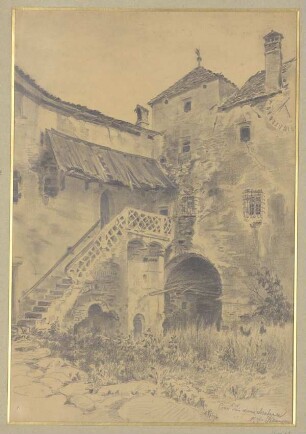 „Cour d’un vien Chateau près Klausen“[Schloss Anger]