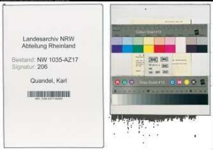 Entnazifizierung Karl Quandel , geb. 15.12.1908 ()