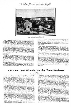 Von alten Landbäckereien vor den Toren Hamburgs