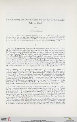 Zur Gründung und älteren Geschichte des Benediktinerklosters Selz im Elsaß