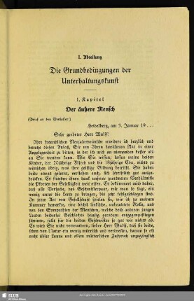 I. Abteilung. Die Grundbedingungen der Unterhaltungskunst