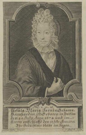 Bildnis der Ursula Maria Zornin, geborne Bernhardin