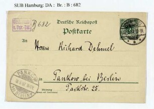 Postkarte an Richard Dehmel