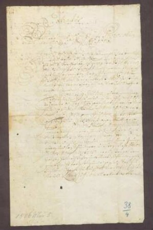 Gültbrief des Hans Jakob Bossart zu Bauschlott gegen die Stiftsverwaltung Pforzheim über 20 fl.