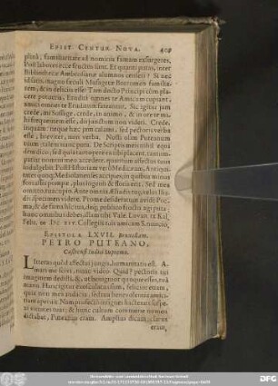 Epistola LXVII. Bruxellam. Petro Puteano, Castrensi Iudici Supremo.