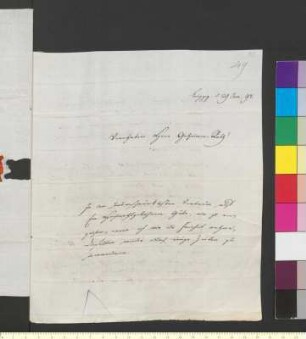 Brief von Fischer, Johann Gotthelf an Goethe, Johann Wolfgang von