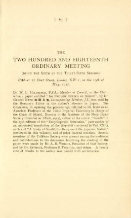 The two hundred and eighteenth ordinary meeting