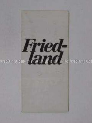 Informationsschrift über das Umsiedler-Lager Friedland