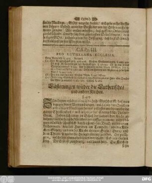 Cap. III. Pro Lutherana Ecclesia.