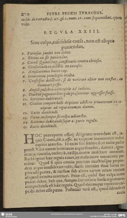 Regula XXIII. Sine culpa, nisi subsit causa, non est aliquis puniendus