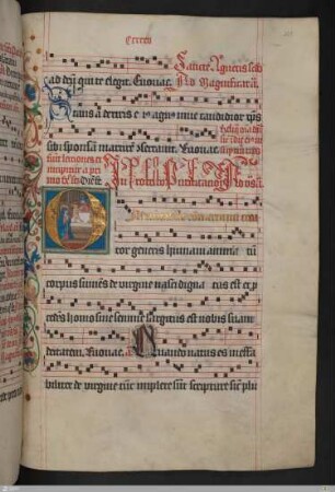 Initiale: Darstellung Jesu im Tempel