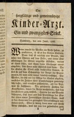 321-336, Ein und zwanzigstes Stück.