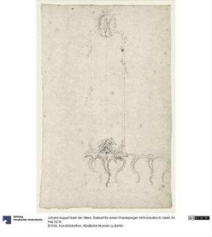 Entwurf für einen Wandspiegel mit Konsoltisch