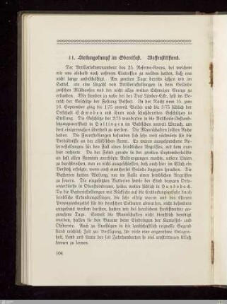 11. Stellungskampf im Oberelsaß. Waffenstillstand