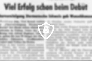 Viel Erfolg schon beim Debüt