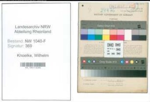 Entnazifizierung Wilhelm Knoelke , geb. 09.09.1903 (Zollbeamter)