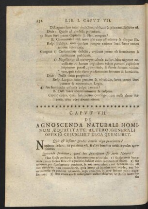 Caput VII. De Agnoscenda Naturali Hominum Aequalitate, Altero Generali Officio Cuiuslibet Erga Quemlibet.