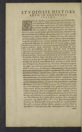 Studiosis Historiarum in Academia IUI. IA. S.