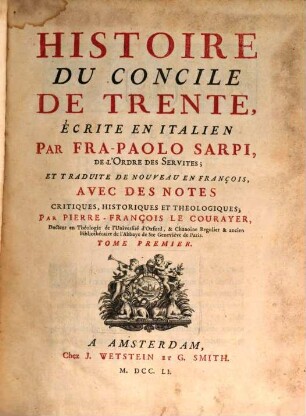 Histoire Du Concile De Trente, 1