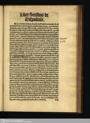 Liber Secundus de Dispositione