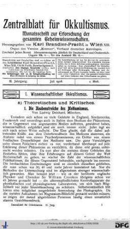 1. Heft (Jul. 1908)