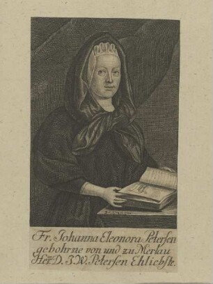 Bildnis der Johanna Eleonora Petersen gebohrne von und zu Merlau