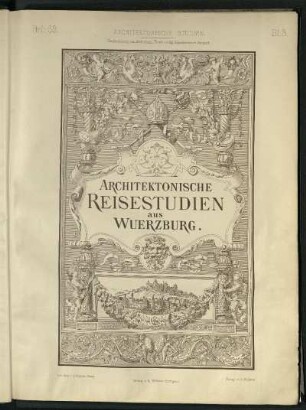 Bucheinband / Titelblattentwurf: Architektonische Reisestudien aus Würzburg.