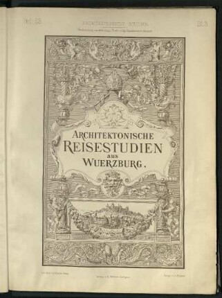 Bucheinband / Titelblattentwurf: Architektonische Reisestudien aus Würzburg.