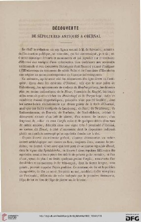 2.Ser. 2.1863/64: Découverte de sépultures antiques à Obernai