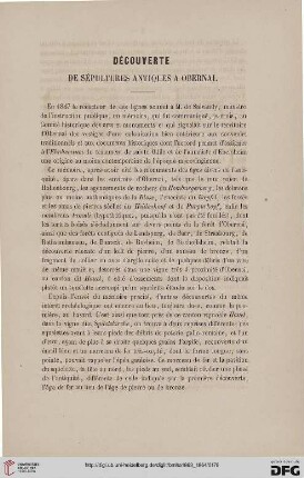 2.Ser. 2.1863/64: Découverte de sépultures antiques à Obernai