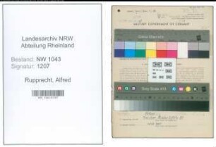 Entnazifizierung Alfred Rupprecht , geb. 15.08.1884 (Viehhaendler)