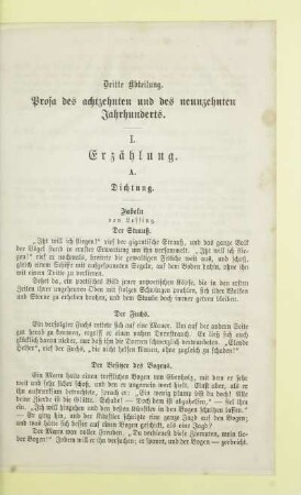 Dritte Abteilung. Prosa des achtzehnten und des neunzehnten Jahrhunderts