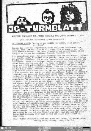 [19]88,3: JG-Turmblatt : Rundbrief der Jungen Gemeinde Stralsund