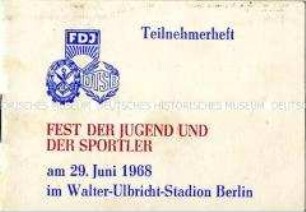 Teilnehmerheft zum "Fest der Jugend und der Sportler" 1968