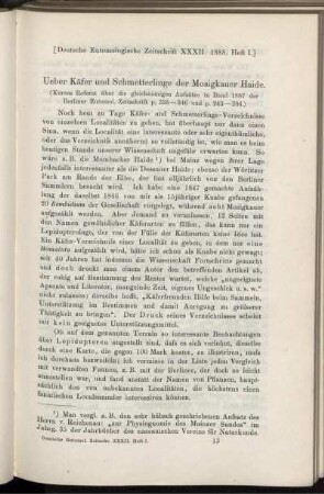 Ueber Käfer und Schmetterlinge der Mosigkauer Haide.