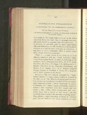 Australia for Anglo-Indians. A Rejoinder to "An Anglo-Indian Colonial.".