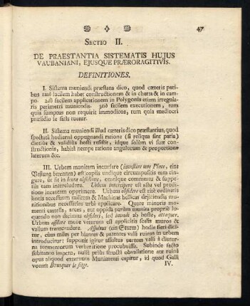 47-92, Sectio II. De Praestantia Sistematis Hujus Vaubaniani, Ejusque Praeroragitivis.