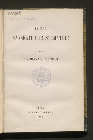 Kleine Sanskrit-Chrestomathie