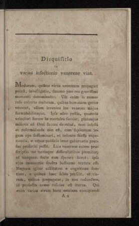 Disquisitio in varias infectionis venerae vias.