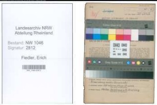 Entnazifizierung Erich Fiedler , geb. 15.10.1898 (Landwirtsassistent)