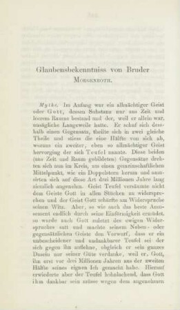 Glaubensbekenntniss von Bruder Morgenroth