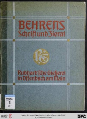 Behrens : Schriften, Initialen und Schmuck nach Zeichnungen von Professor Behrens