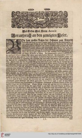 Voransprach an den geneigten Leser