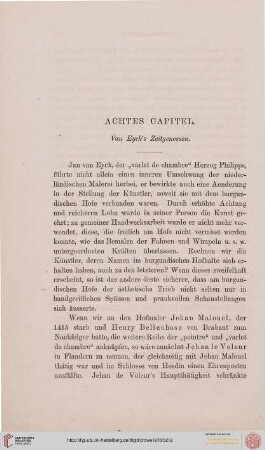 8. Capitel. Van Eyck’s Zeitgenossen