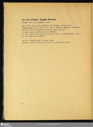 An den Dichter August Stramm