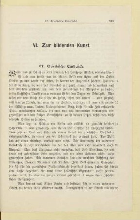 VI. Zur bildenden Kunst