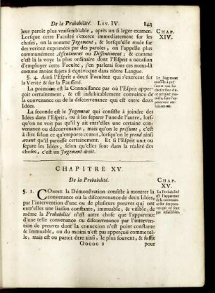 Chapitre XV. De la Probabilité
