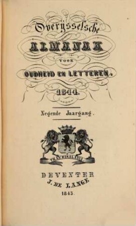 Overijsselsche almanak voor oudheid en letteren. 9, 9. 1844 (1843)