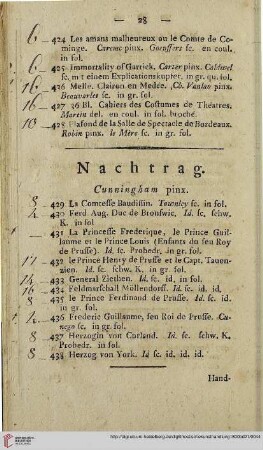 Nachtrag (Nr. 429-452)
