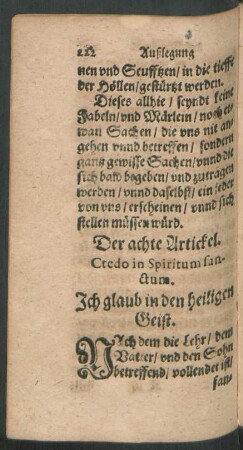 Der achte Artickel.